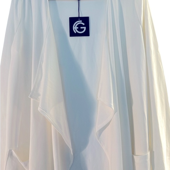 ✨ Franne Golde White Open Front Flowing Top (M) – Timeless & Polished Look - Picture 3 of 7